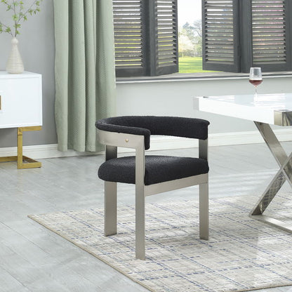 Romeo - Boucle Dining Chair With Silver Base (Set of 2)