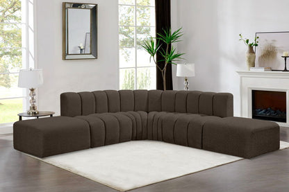 Arc - Boucle Fabric 6 Piece Corner Modular Sofa