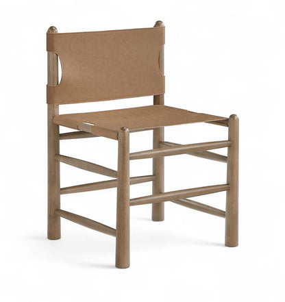 Santos - Vegan Leather Upholstered Dining Chair With Stained Brown Base (Set of 2)