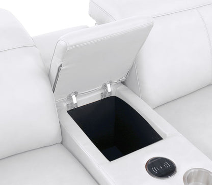 2679 - 8-Piece L-Shaped Power Reclining Sectional In Genuine Leather (4 Recliners)