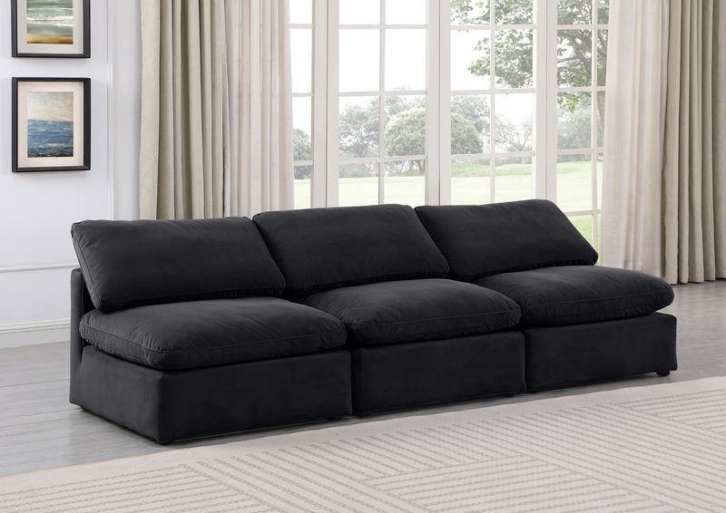 Indulge - Velvet 3 Seat Modular Armless Sofa