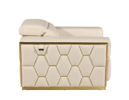 1111 - Leather Chair - Beige