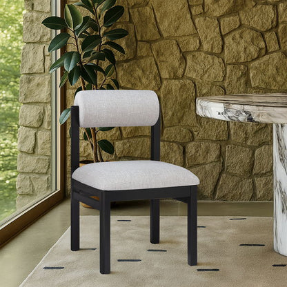 Roundhill - Fabric Dining Chair (Set of 2) - Black Frame