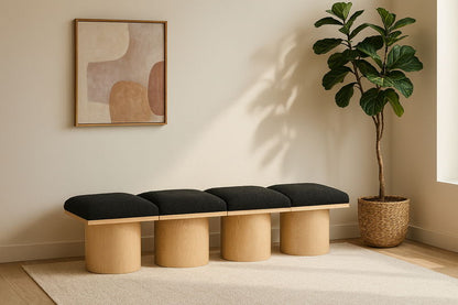 Pavilion - 4 Piece Modular Bench With Natural Base