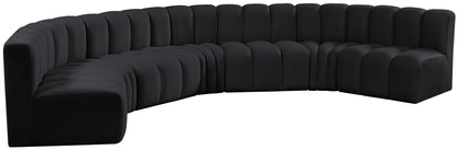 Arc - Velvet 7 Piece U-Shaped Modular Sofa