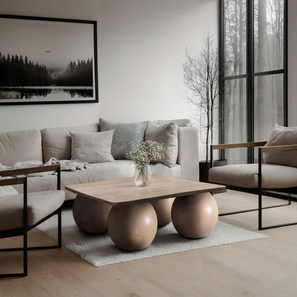 Fitch - Oak Veneer Coffee Table - 4 Legs