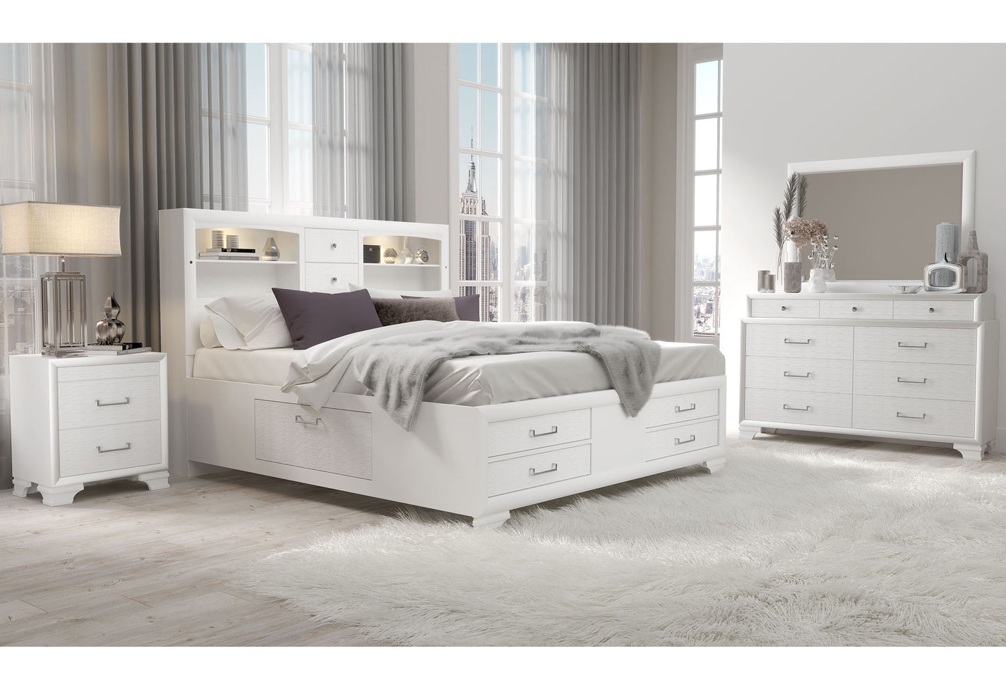Jordyn - 5 Piece Queen Bedroom Set - White