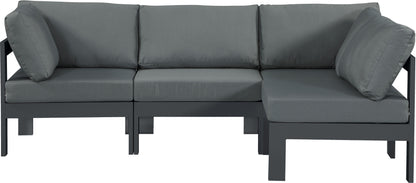 Nizuc - Outdoor Patio 4 Piece Modular Sectional With Gray Frame