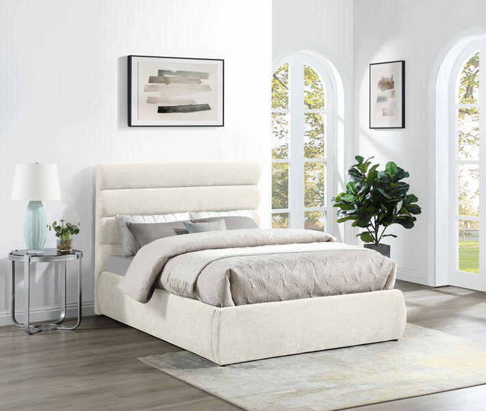 Adam - Chenille Fabric Bed With 52" Headboard