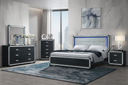 Soleil - 5 Piece Queen Bedroom Set - Charcoal