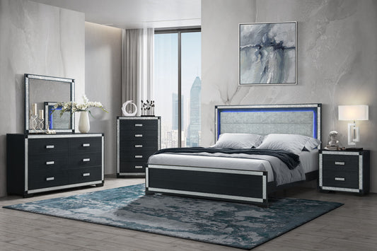 Soleil - 5 Piece Queen Bedroom Set - Charcoal