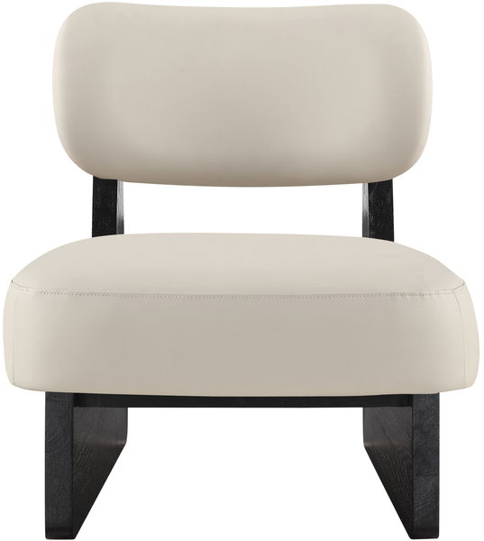 Vetra - Vegan Leather Upholstered Accent Chair - Taupe / Painted Black