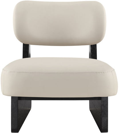 Vetra - Vegan Leather Upholstered Accent Chair - Taupe / Painted Black