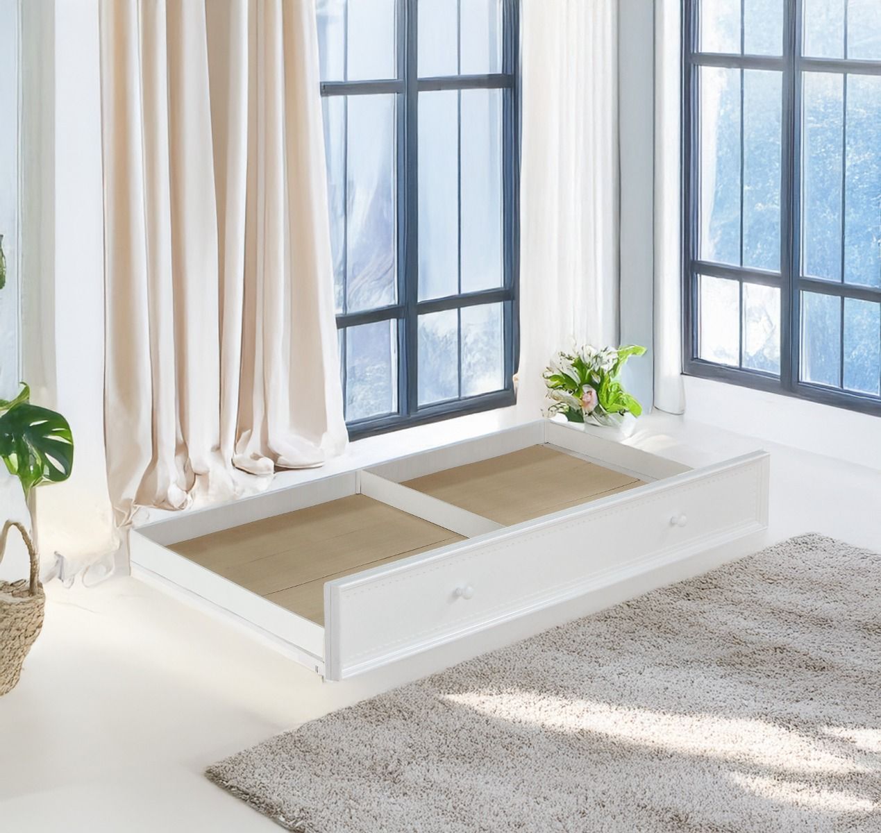 Rapunzel - Twin Trundle - White