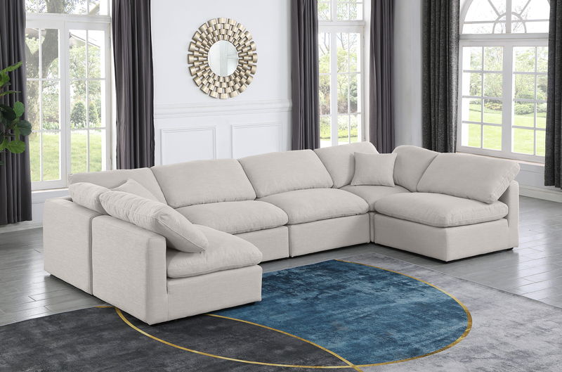 Indulge - Linen 6 Piece Modular U-Shaped Sectional