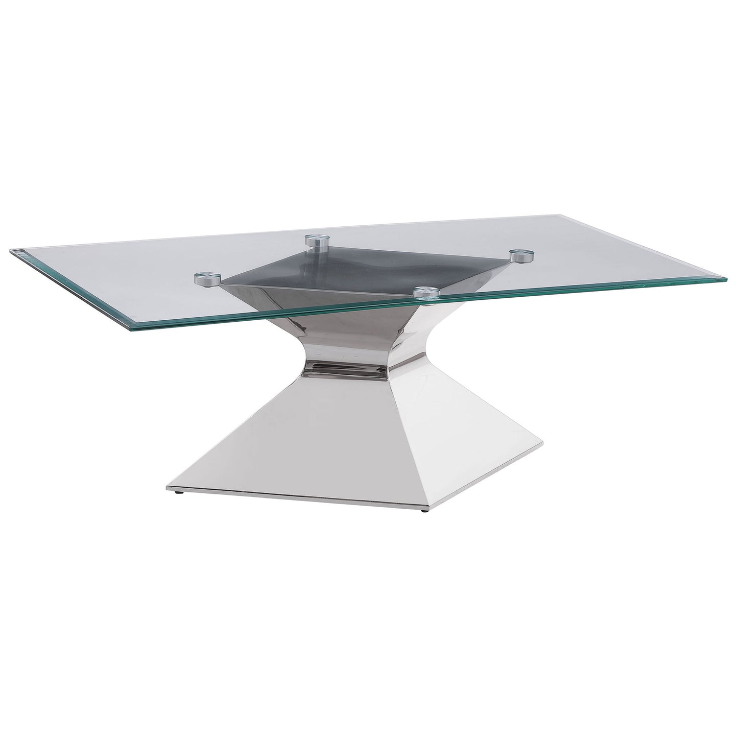 Jenny - Glass Top Stainless Steel Table