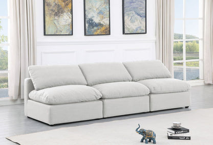 Indulge - Linen 3 Piece Modular Armless Sofa - White