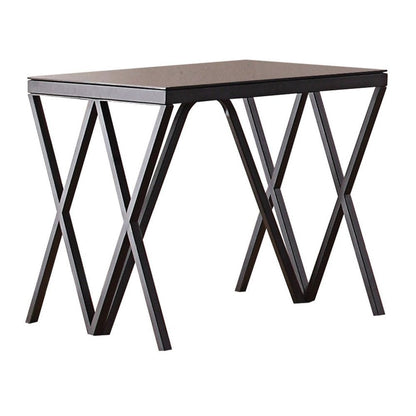 Magenta - End Table - Glass Top & Black