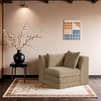 Stellar - Chenille Fabric Upholstered Modular Corner Chair