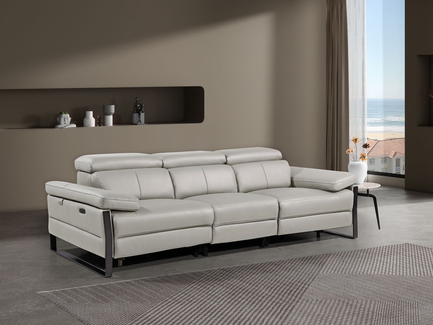 1246 - Modular Power Triple Reclining Sofa With Power Reclining Headrests
