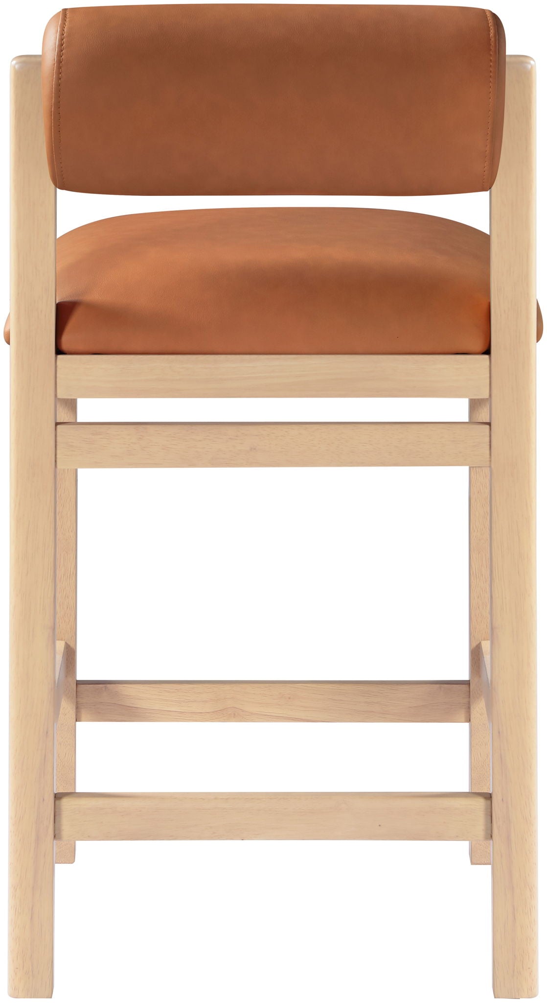 Roundhill - Faux Leather Counter Stool - Natural Frame