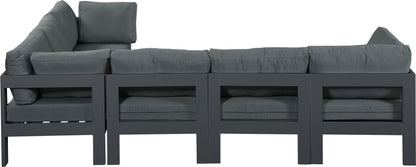Nizuc - Outdoor Patio 6 Piece Modular Sectional With Gray Frame