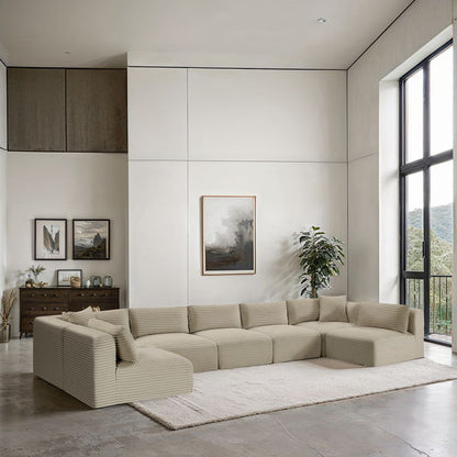 Shaggy - 7 Piece Modular U-Shaped Armless Sectional