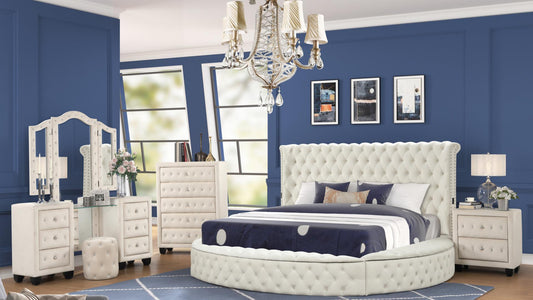 Cream Vanity Hazel - King 5 Piece Bedroom Set