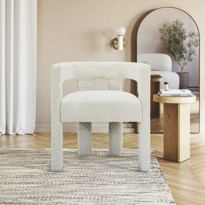 Athena - Boucle Fabric Dining Chair
