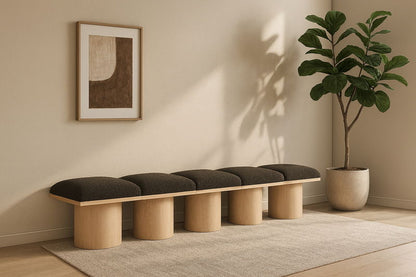 Pavilion - 5 Piece Modular Bench With Natural Base