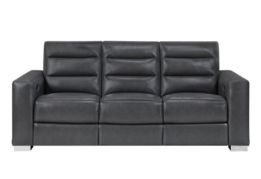 Ylime - Power Reclining Sofa With Bookcase LED - Charcoal