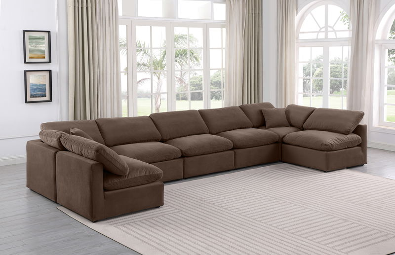 Indulge - Velvet 7 Piece Modular U-Shaped Sectional