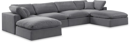Comfy - 6 Piece Velvet Modular Double Chaise Sectional