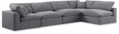 Comfy - 5 Piece Velvet Modular Sectional