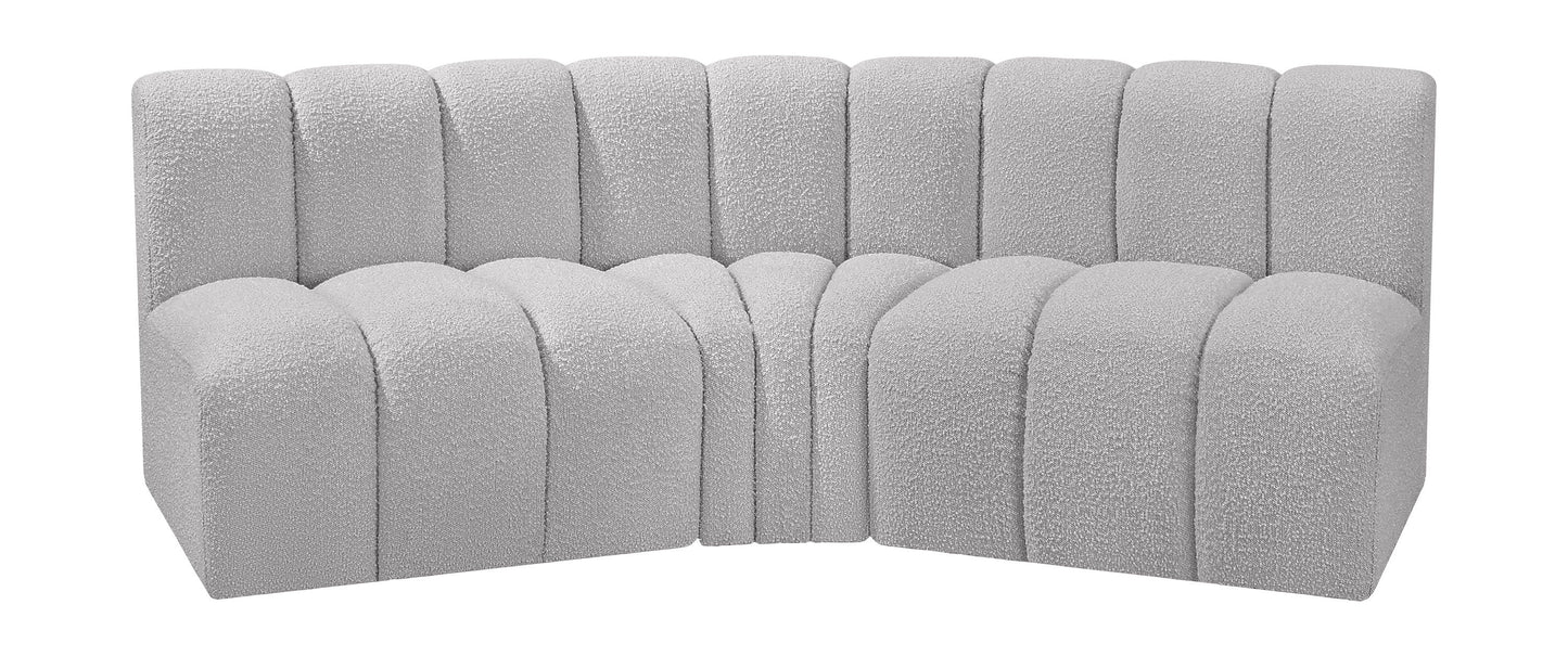 Arc - Boucle Fabric 3 Piece Modular Corner Sofa