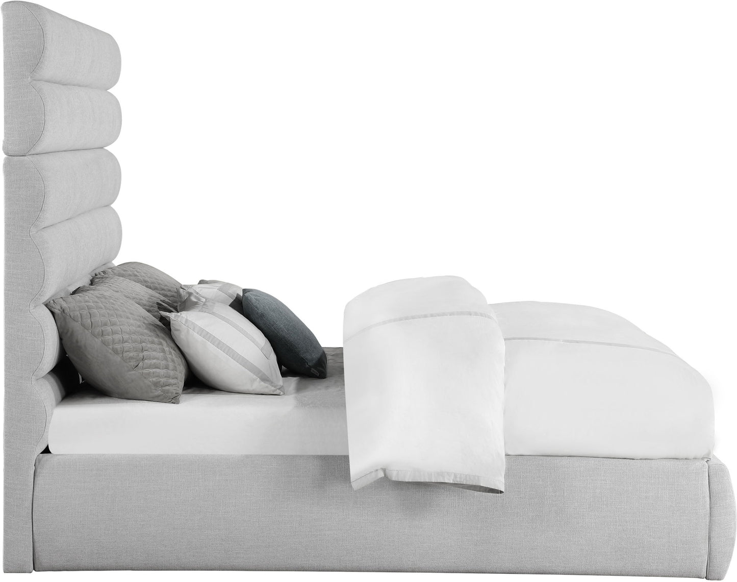 Adam - Linen Fabric Bed With 70.5" Headboard