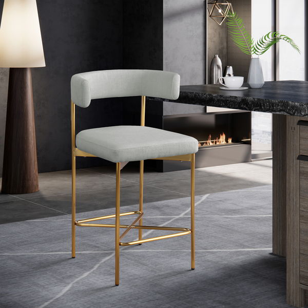 Rivage - Durable Stool With Gold Frame (Set of 2)