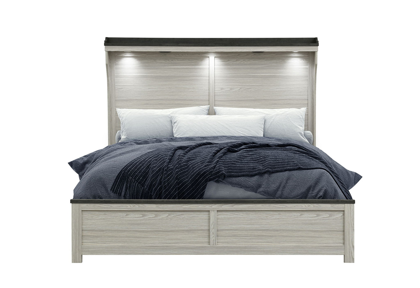 Ashley - King Panel Bed - Brown