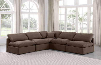 Indulge - Velvet 5 Piece Modular Corner Armless Sectional