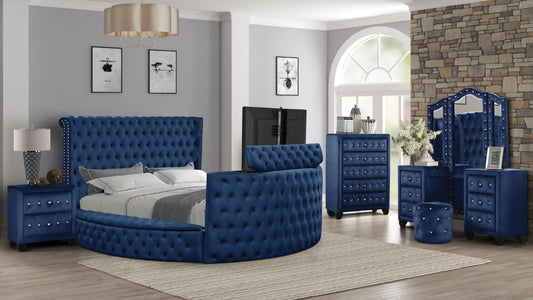 Blue Vanity Maya - King 5 Piece Bedroom Set