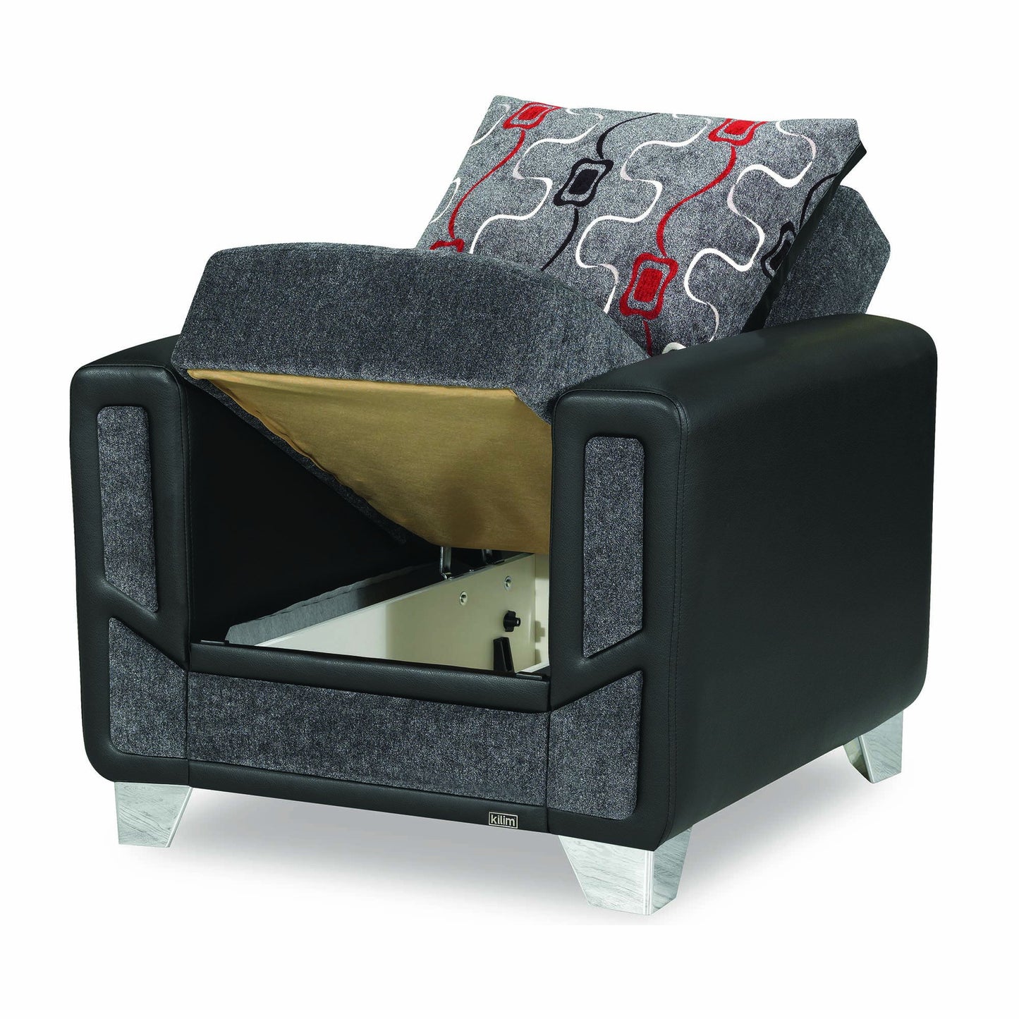 Ottomanson Mondo Modern - Upholstered Convertible Armchair With Storage