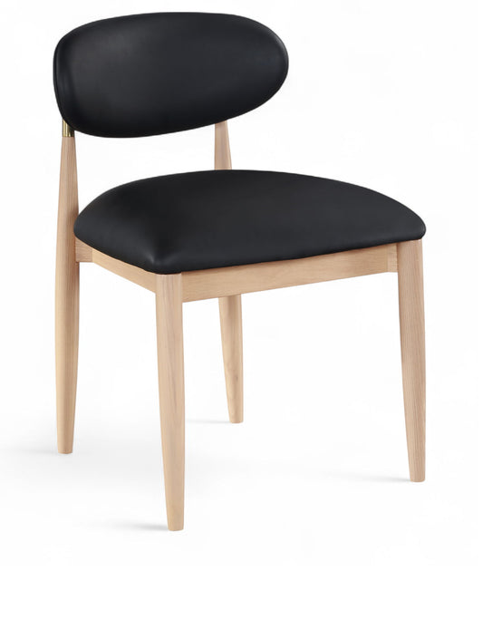 Riccio - Faux Leather Dining Side Chair (Set of 2) - Natural Frame