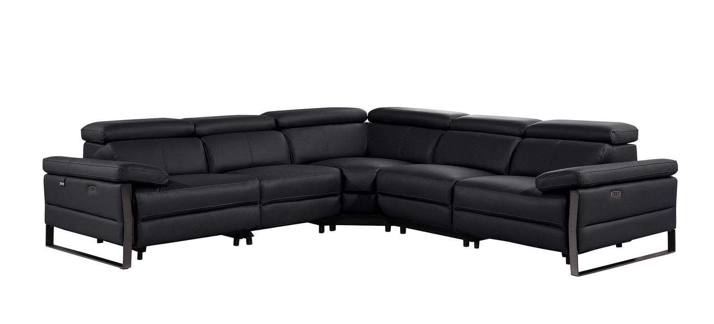1246 - 5-Piece L-Shaped Modular Power Reclining Sectional With Power Headrests