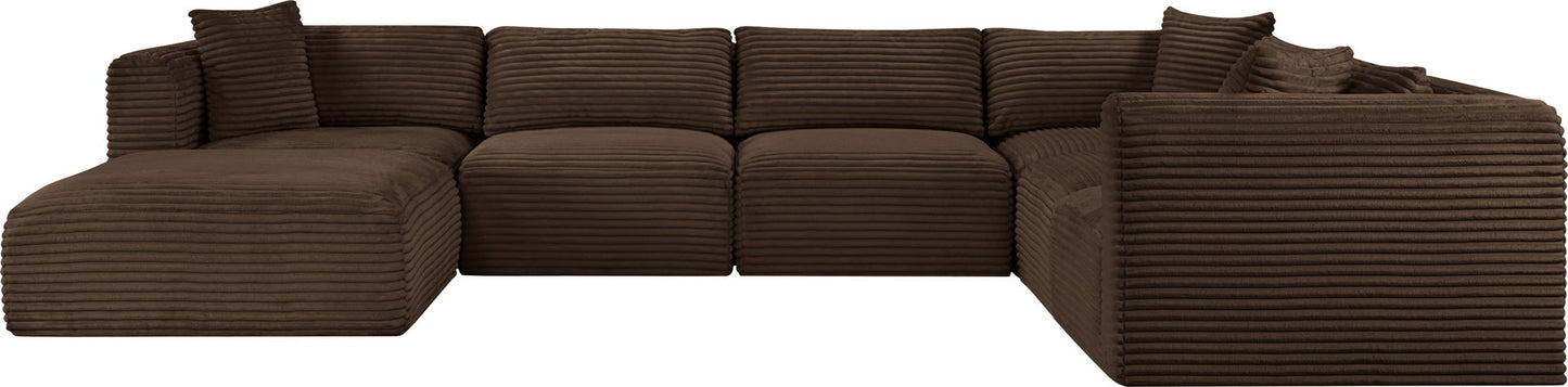 Shaggy - 7 Piece Modular U-Shaped Sectional With Ottoman