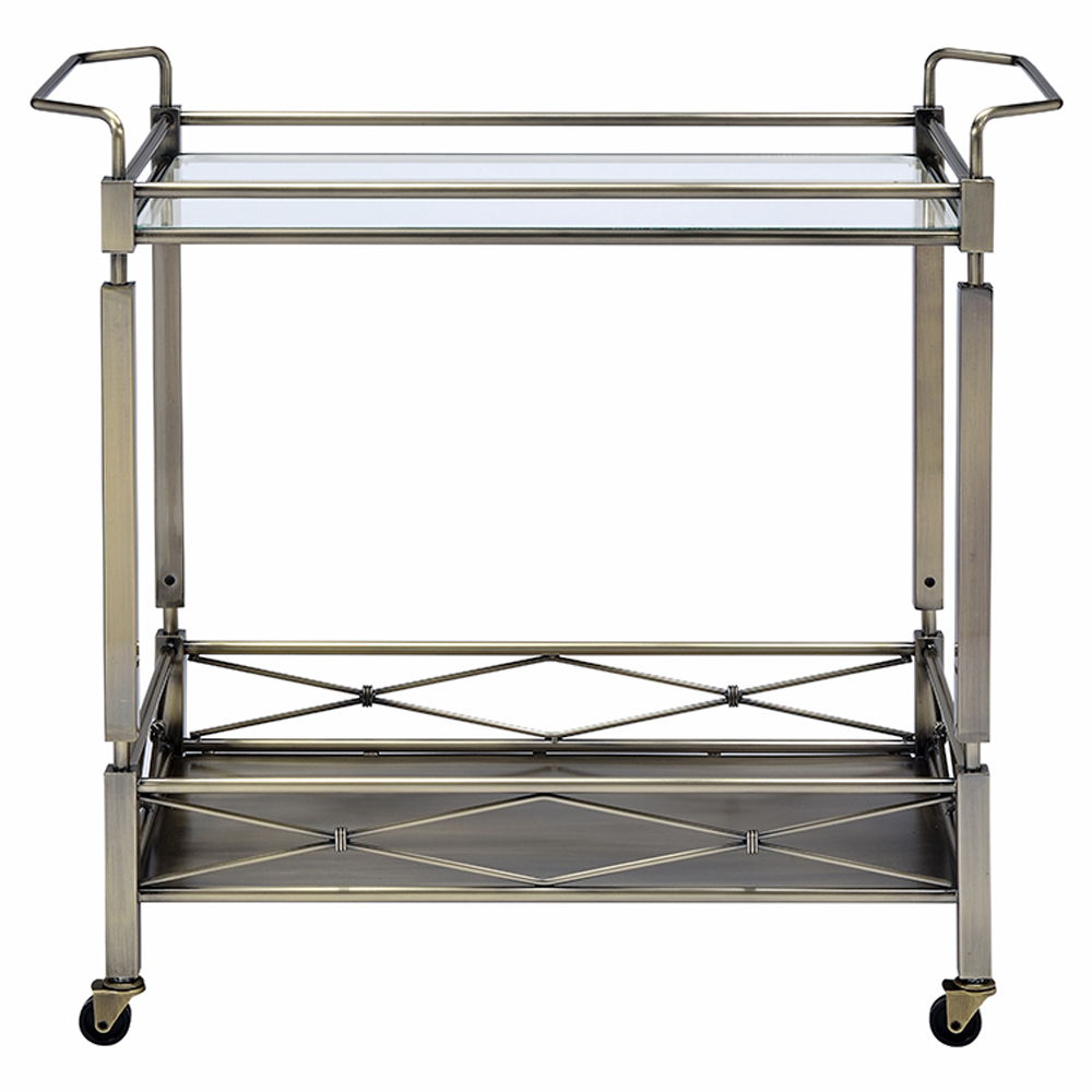 Matiesen - Serving Cart - Clear Glass & Antique Gold