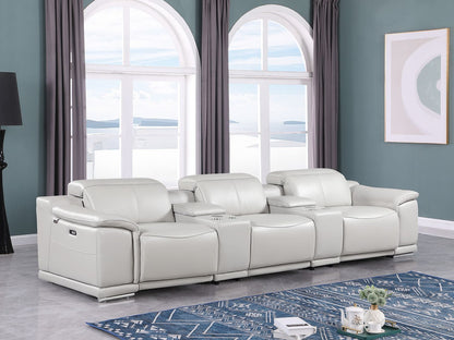 9762 - 5-Piece Modular Power Reclining Sofa And Loveseat Set With 3 Power Recliners In