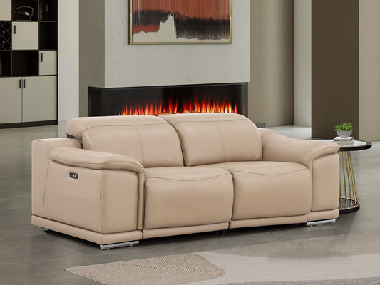2679 - Genuine Leather Loveseat With Dual Power Recliners