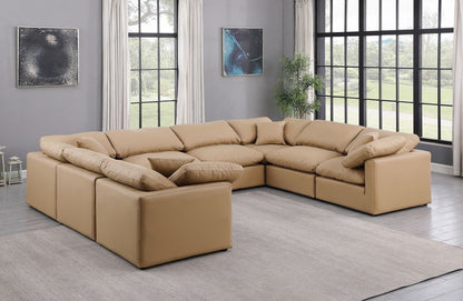 Indulge - Faux Leather 8 Piece Modular Sectional - Tan