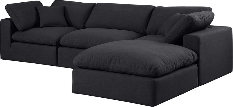 Comfy - 4 Piece Linen Fabric Modular Sectional With Chaise
