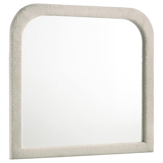 Sonya - Upholstered Bedroom Dresser Mirror - Ivory